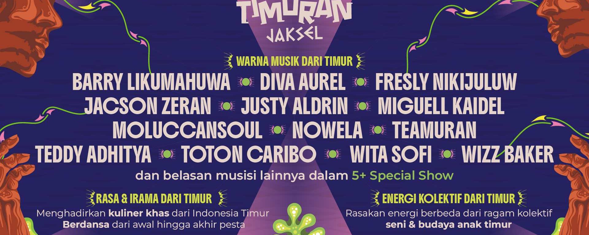 Discover Pesta Timuran 2026 in Jakarta. A vibrant festival featuring Barry Likumahuwa, Nowela, and more, celebrating the rich music and culture of Eastern Indonesia.