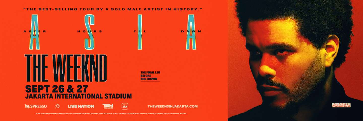 The Weeknd brings After Hours Til Dawn Tour to Jakarta on Sept 26-27, 2026. Get ticket info, BCA presale dates, and venue details at JIS. Don't miss out!