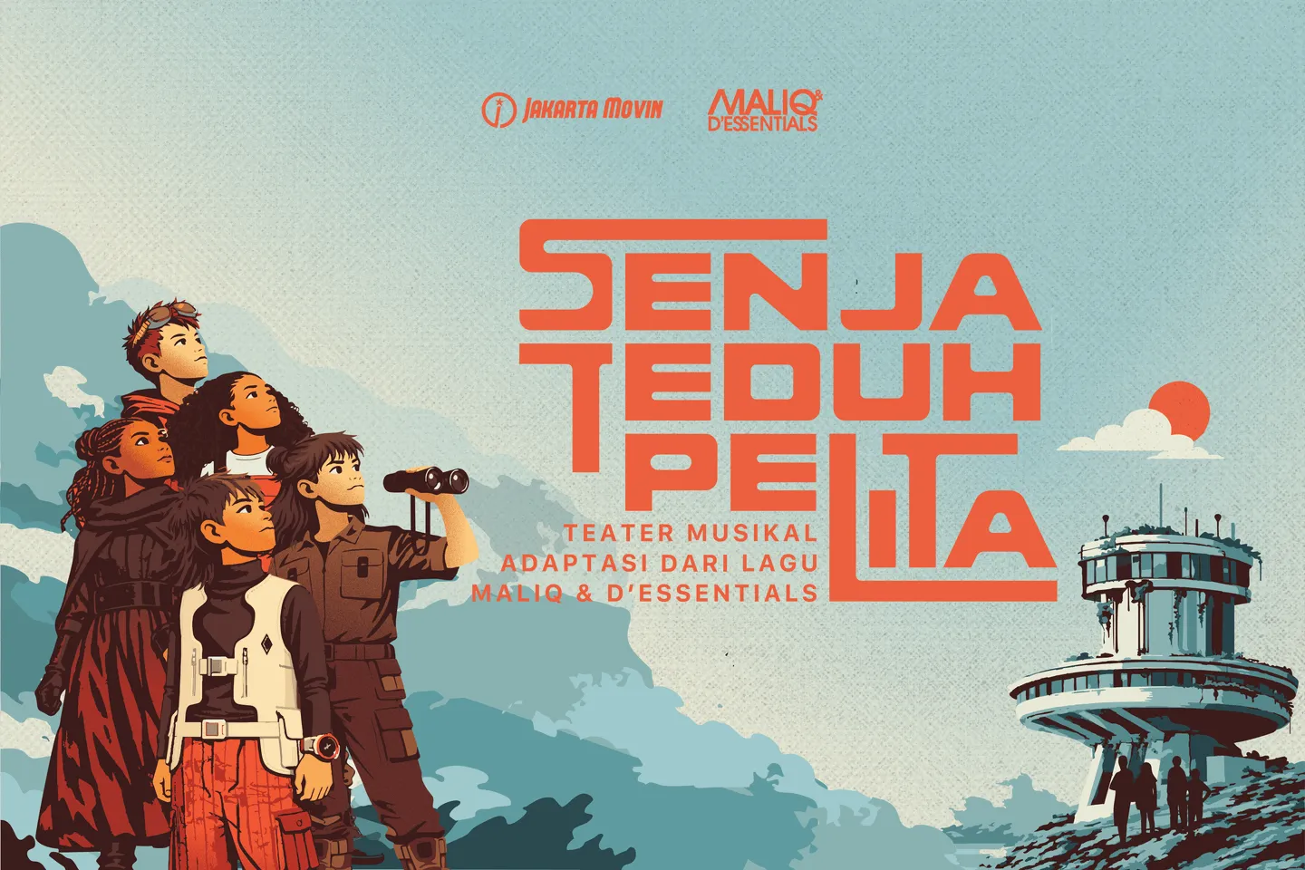 Discover Senja Teduh Pelita, a new sci-fi musical by Jakarta MOVIN and MALIQ & D'Essentials. Watch children rebuild a dystopian world through timeless songs.